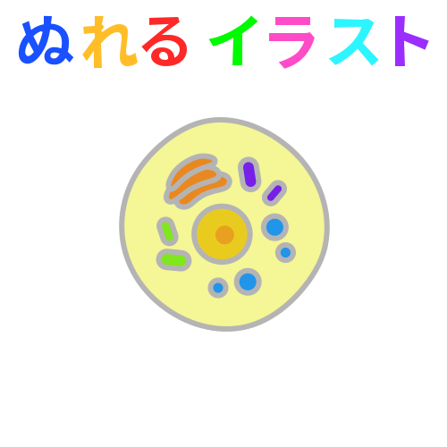 細胞 細胞核 細胞小器官 緑 のフリーイラスト ぬれるイラスト Nureyon