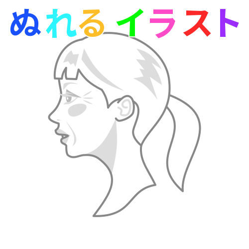 色塗りできるコールセンターのオペレーターの女性のフリーイラスト ぬれるイラスト Nureyon